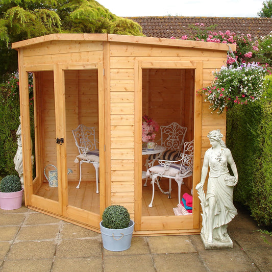 Shire Barclay 8x8 Corner Summerhouse 12mm Interlock Cladding